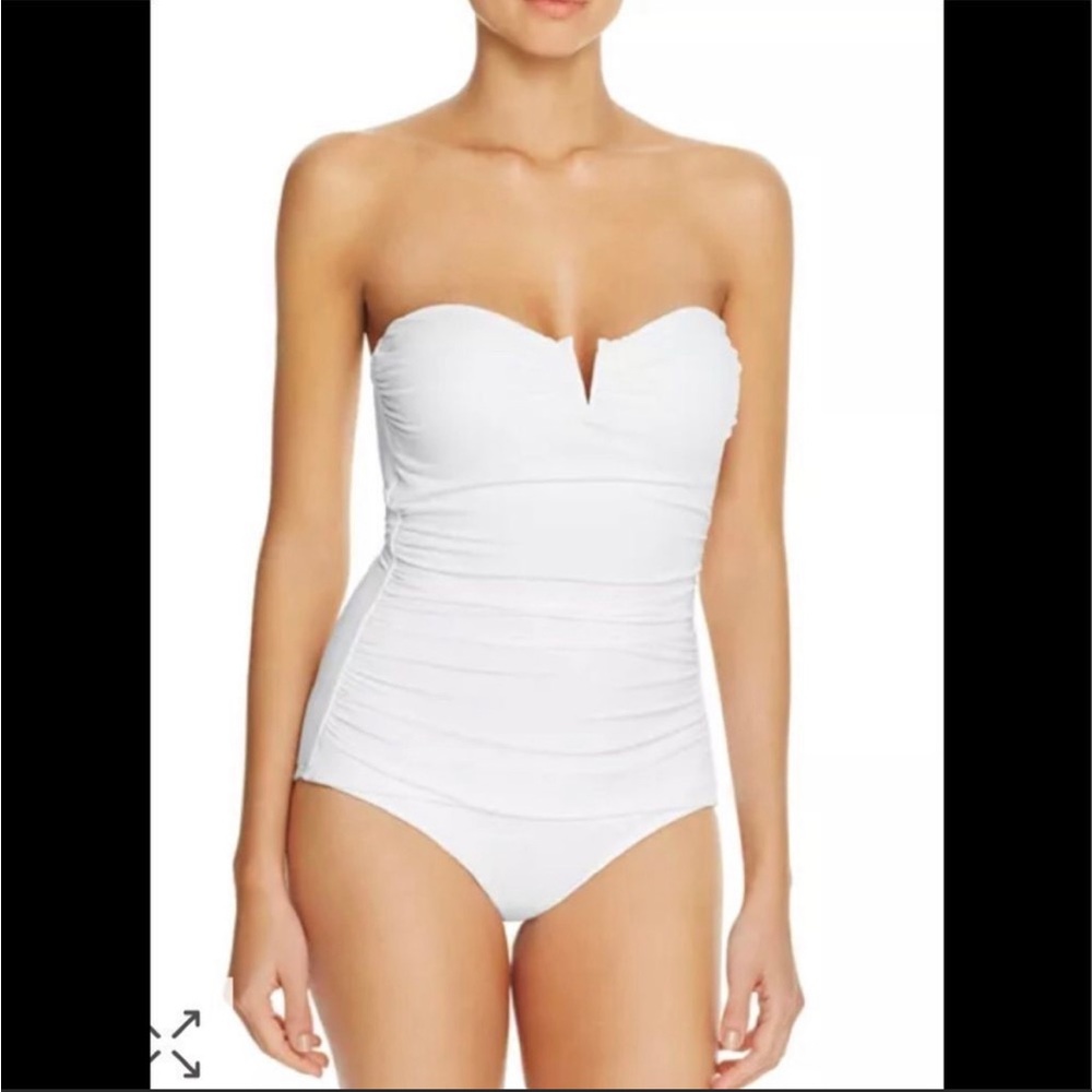 🔥TOMMY BAHAMA🔥PEARL V-WIRE BANDEAU SWIMSUIT SIZE 4 NWT - Picture 1 of 1